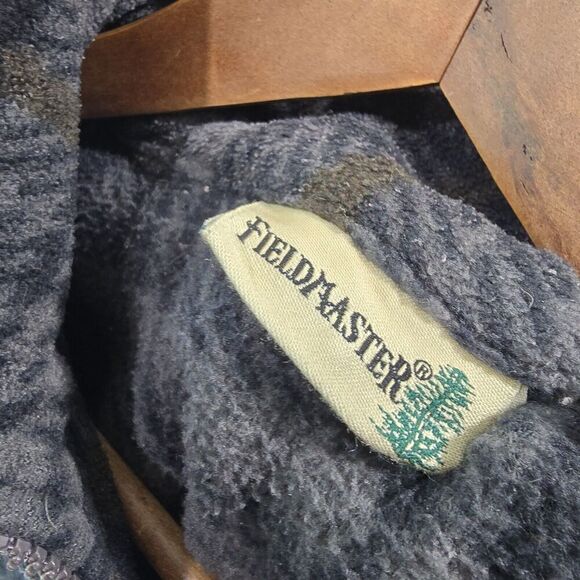 Fleece Vintage Pullover Mens Large Gray Quarter Zip 90s Jacket Sweater Plaid - Picture 3 of 12